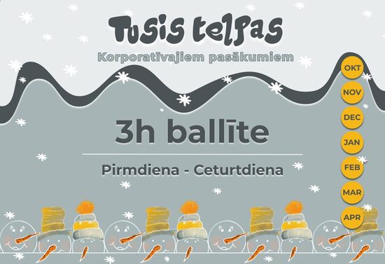 Tusis telpu īre 3h ziemas sezona (pirmdiena - ceturtdiena) 30 pers.